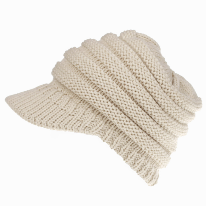 Women Ponytail Beanies Autumn Winter Hats Soft Knitting Caps Warm Ladies Skullies