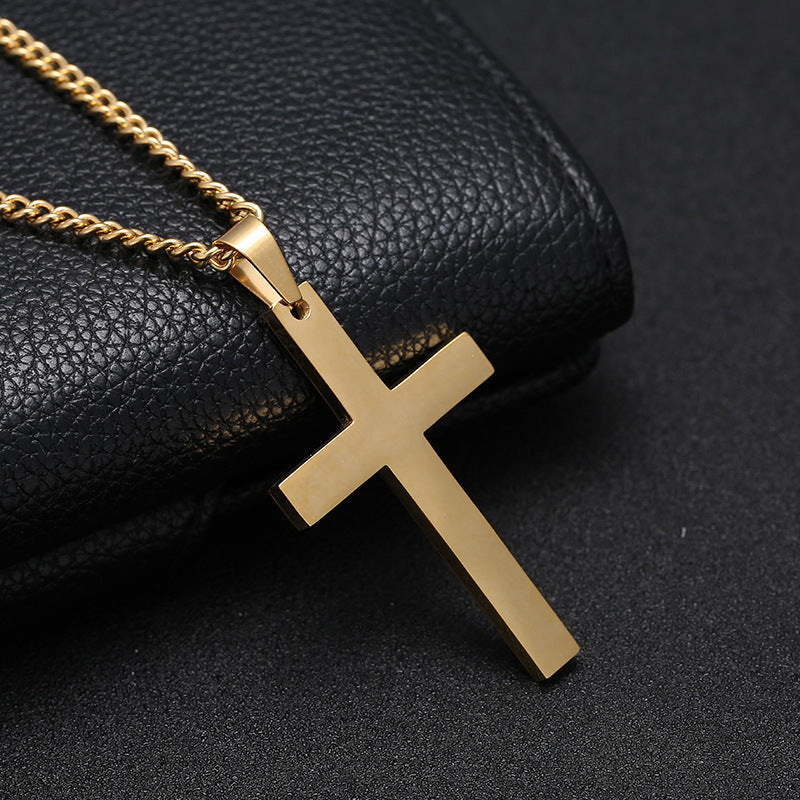 Classic Cross Necklace Men's Pendant Fashion Stainless Steel Jewelry Accessories