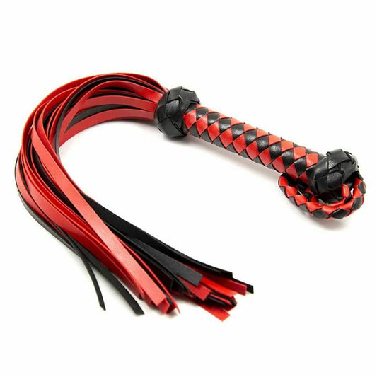 Red Black Bdsm Flogger Spanking Whip Impact Play Kink Fetish
