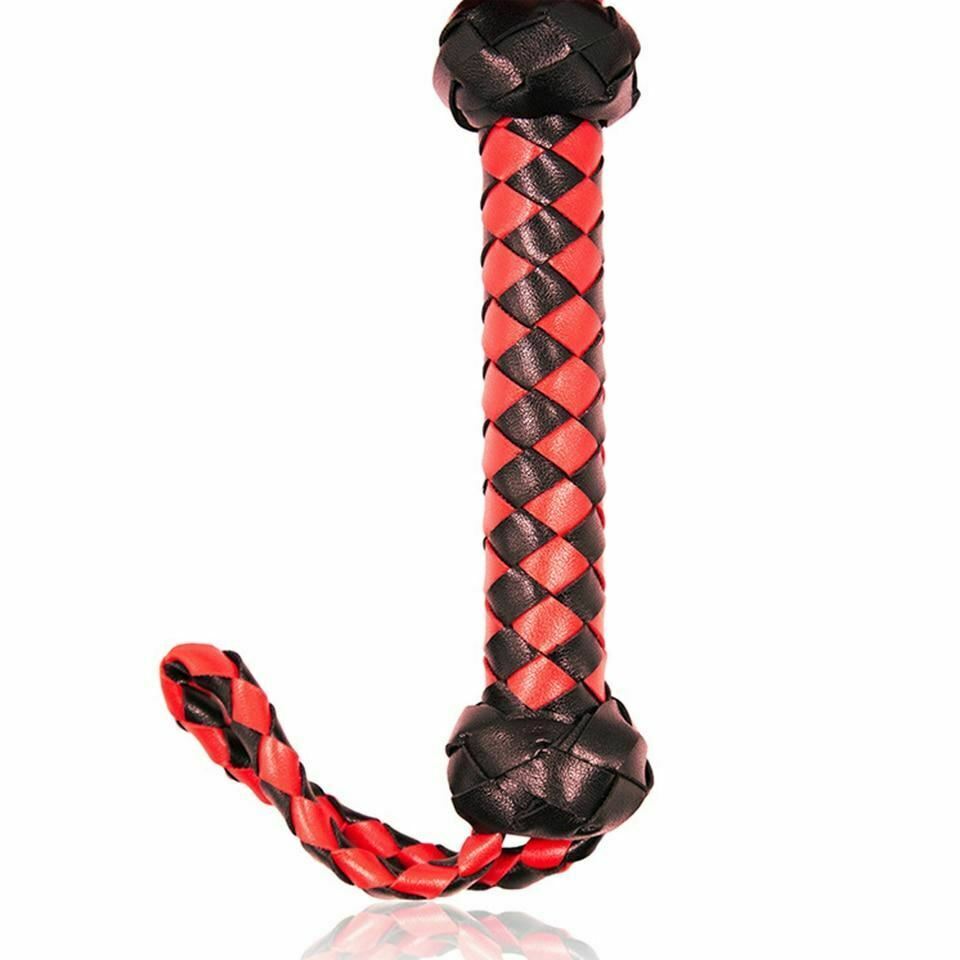 Red Black Bdsm Flogger Spanking Whip Impact Play Kink Fetish