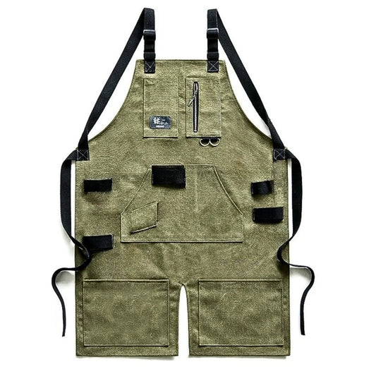 Gardening Apron Green Denim Canvas Outdoor Work Clothes For Men And Women