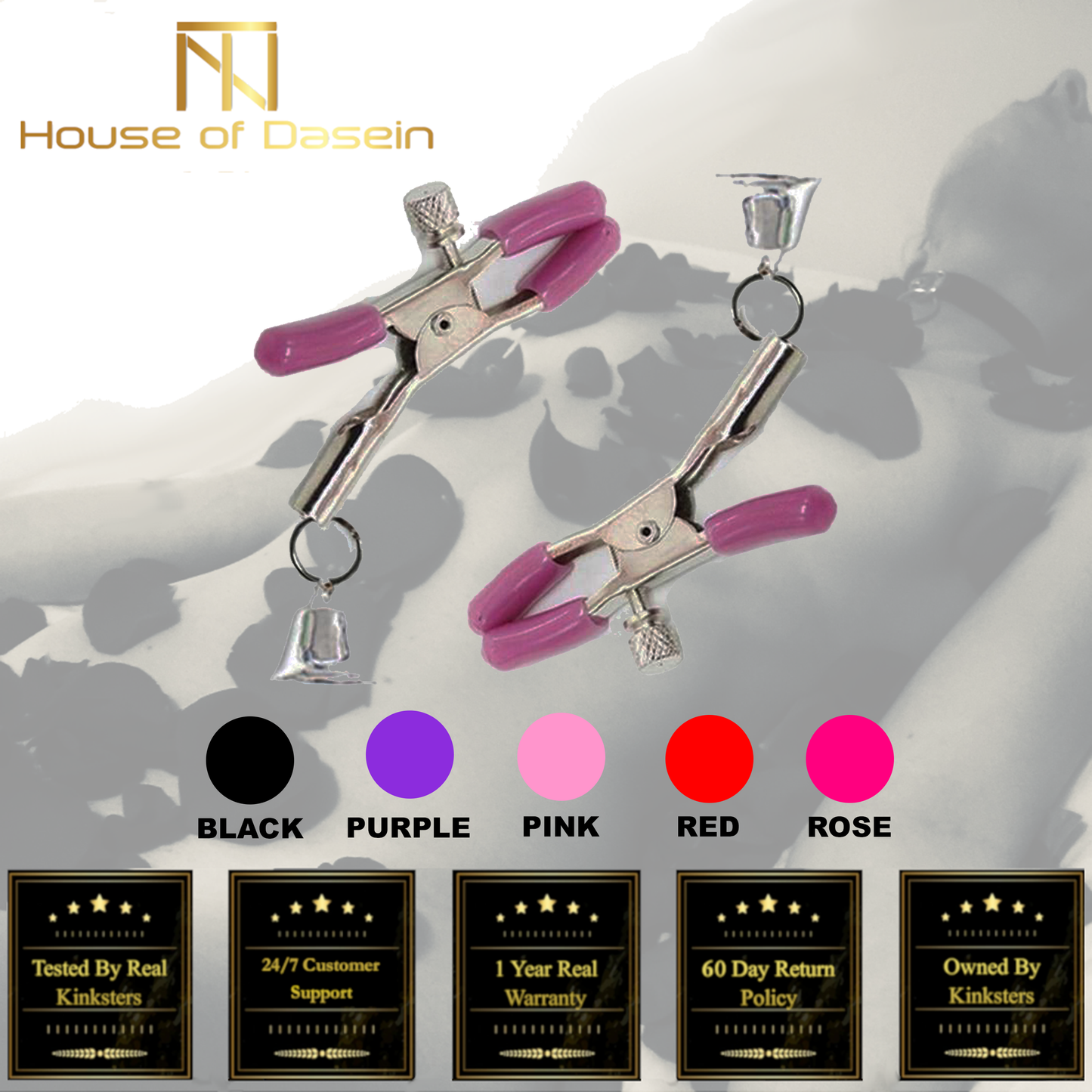 Sexy Nipple Clamps With Silver Bells Breast Clips Bdsm Kink Fetish