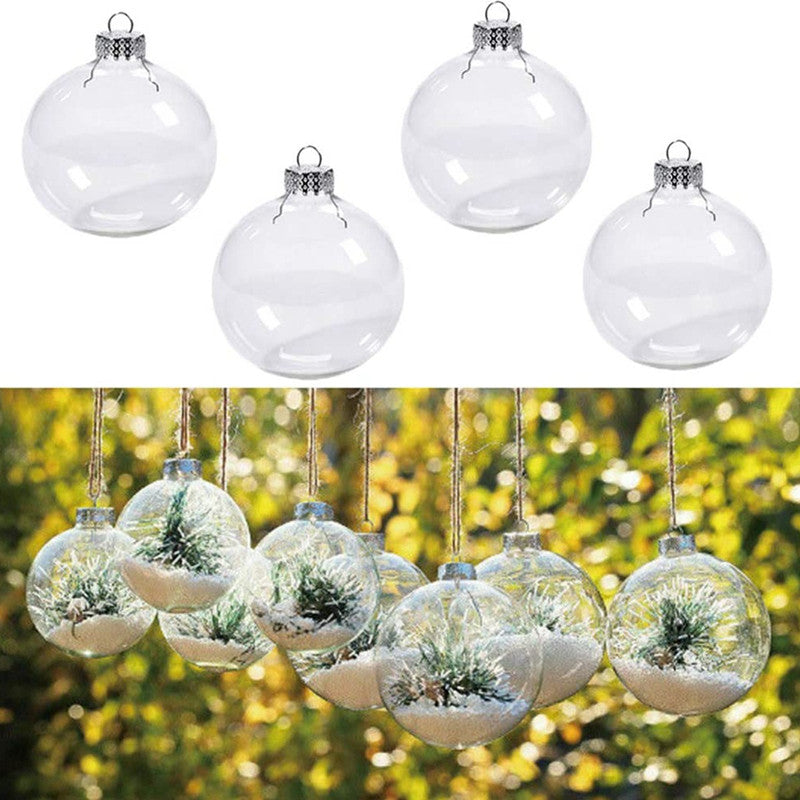 6Pcs Transparent Plastic Christmas Bauble Ball Tree Decorations