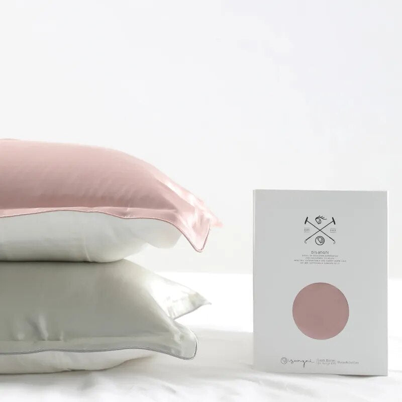 Pillowcase 50X75cm Light Gray Pure Real Silk For Comfortable Home Bed Use