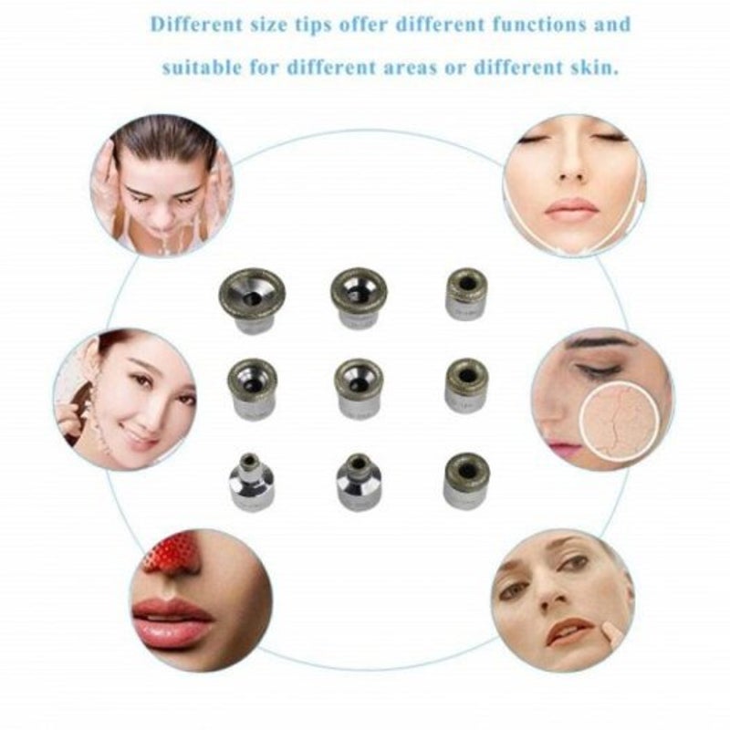 9Pcs Diamond Dermabrasion Replacements Tips Beauty Tools