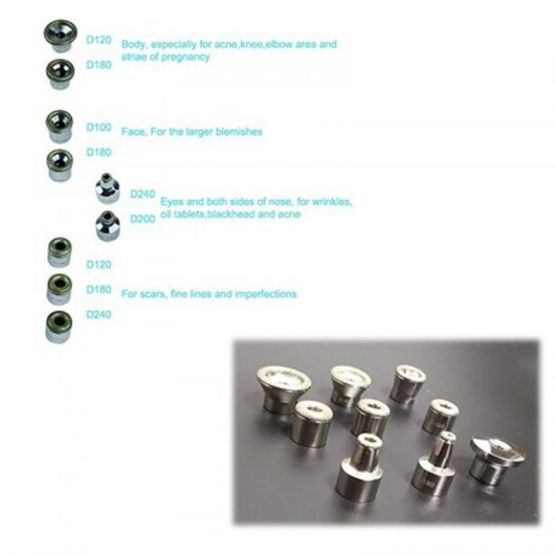 9Pcs Diamond Dermabrasion Replacements Tips Beauty Tools