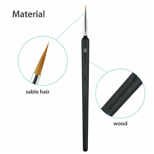 9Pcs Mini Paint Brushes Artist Weasel Hair Pen Gouache Watercolor Oil