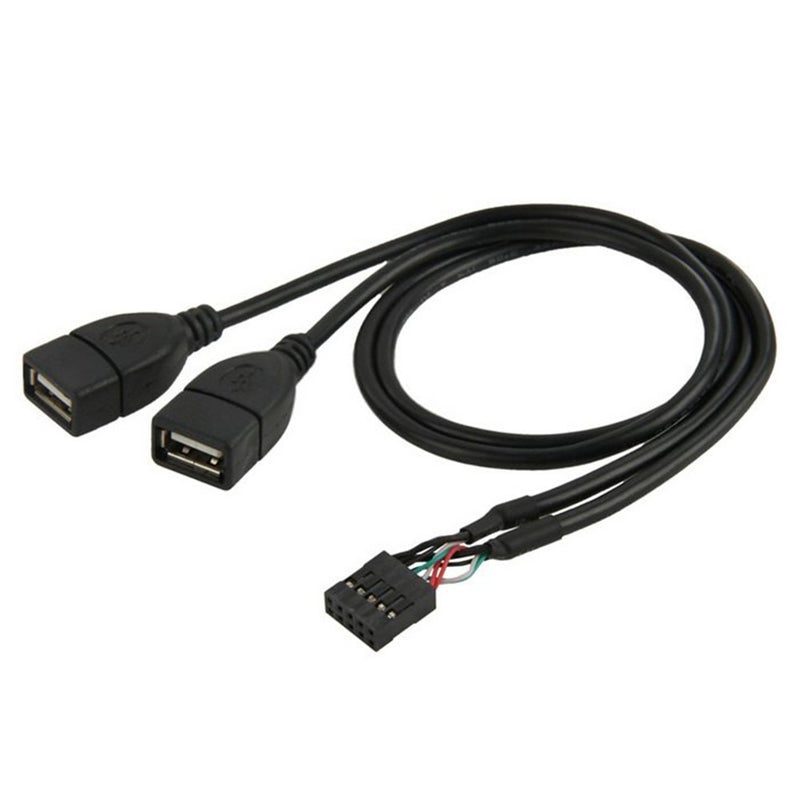 10 Pin Motherboard Female Header To Dual Usb 2.0 Adapter Cable 50Cm