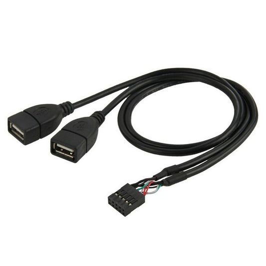 10 Pin Motherboard Female Header To Dual Usb 2.0 Adapter Cable 50Cm