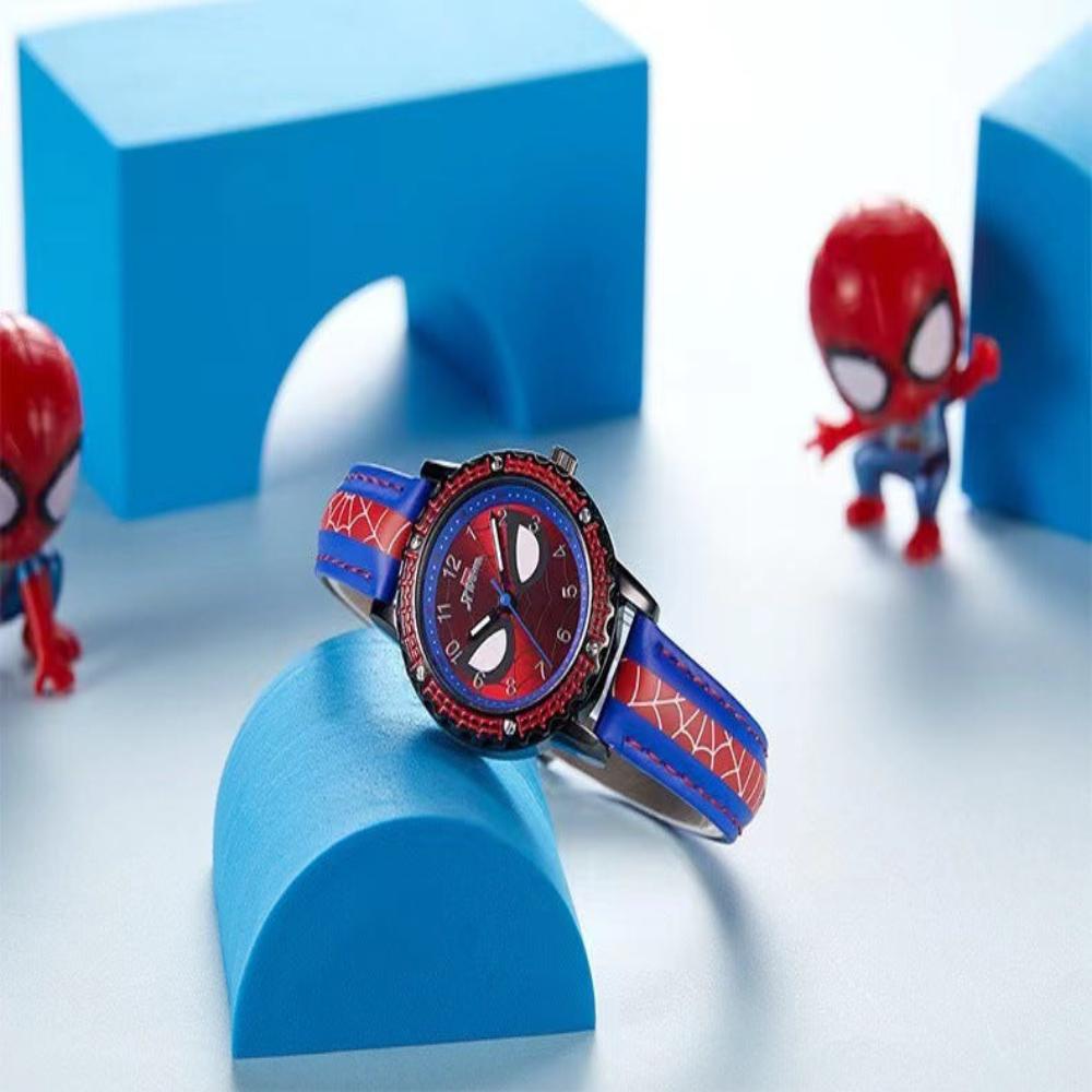 Children Spiderman Quartz Watch Luminous Pointer Boy's Wristwatch