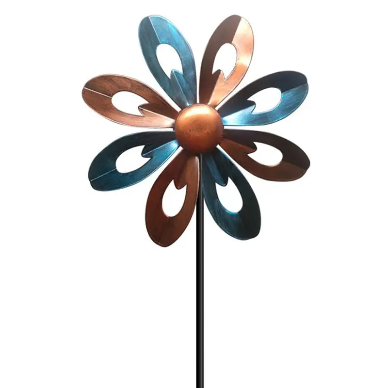 Garden Rotary Windmill Plug-In Decorative Iron Art Outdoor Yard Decorations