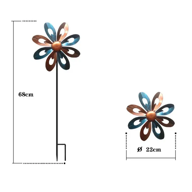 Garden Rotary Windmill Plug-In Decorative Iron Art Outdoor Yard Decorations