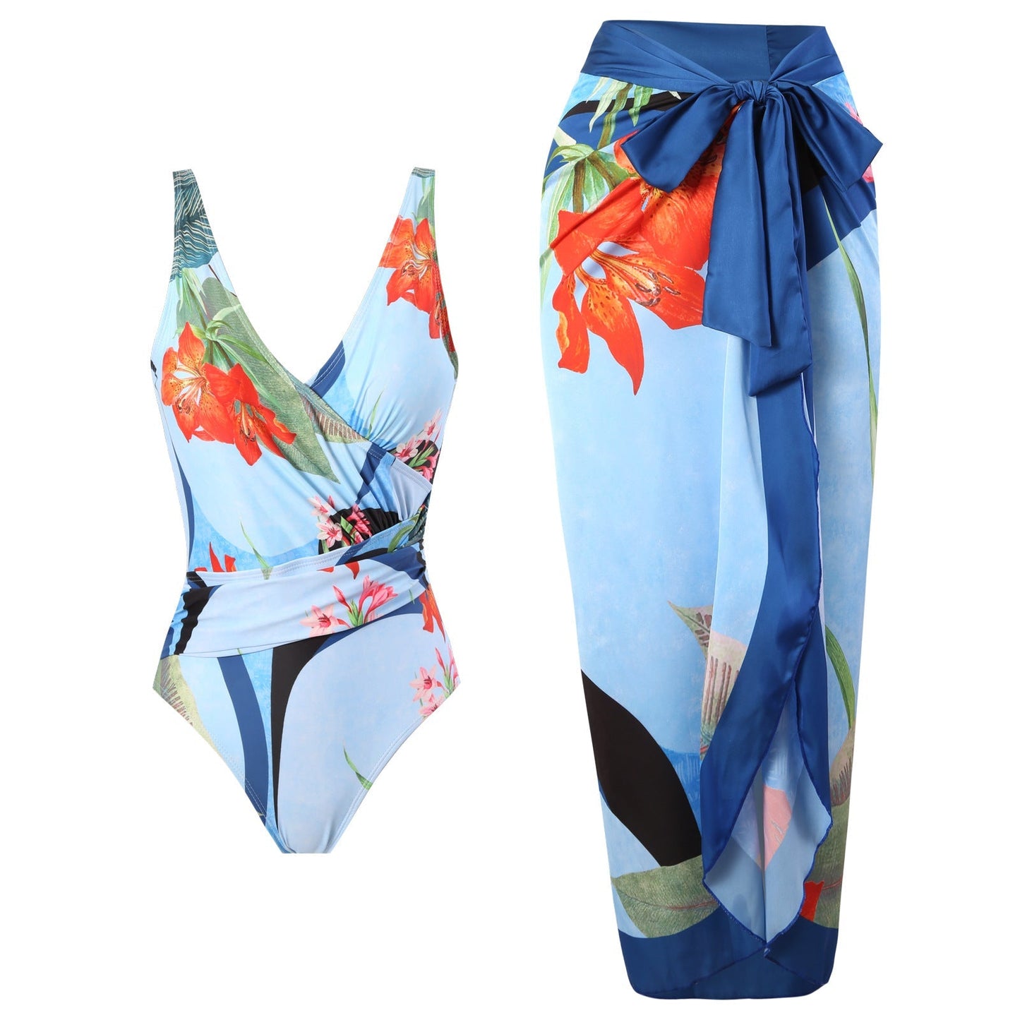And American Conjoined Vacation Beach Hot Spring Swimsuit French Retro Bikini