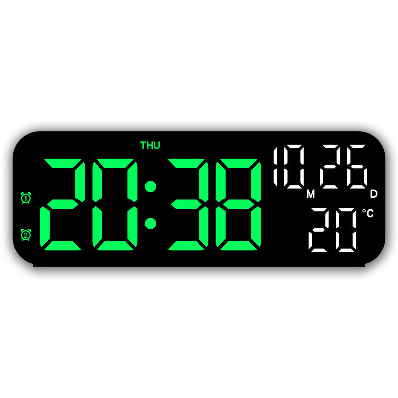 Digital Alarm Clock With Temp Date Week. Night Mode. Voice Controlled. 12/24H Led