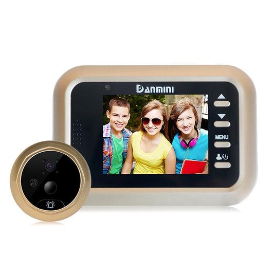 2.4 Inch Colour Screen 1.0Mp Security Camera With No Disturb Peephole Viewer Gold