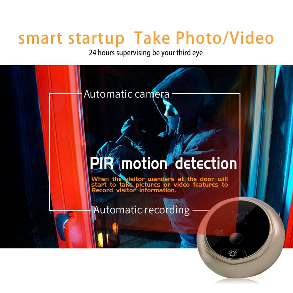 2.4 Inch Colour Screen 1.0Mp Security Camera With No Disturb Peephole Viewer Gold