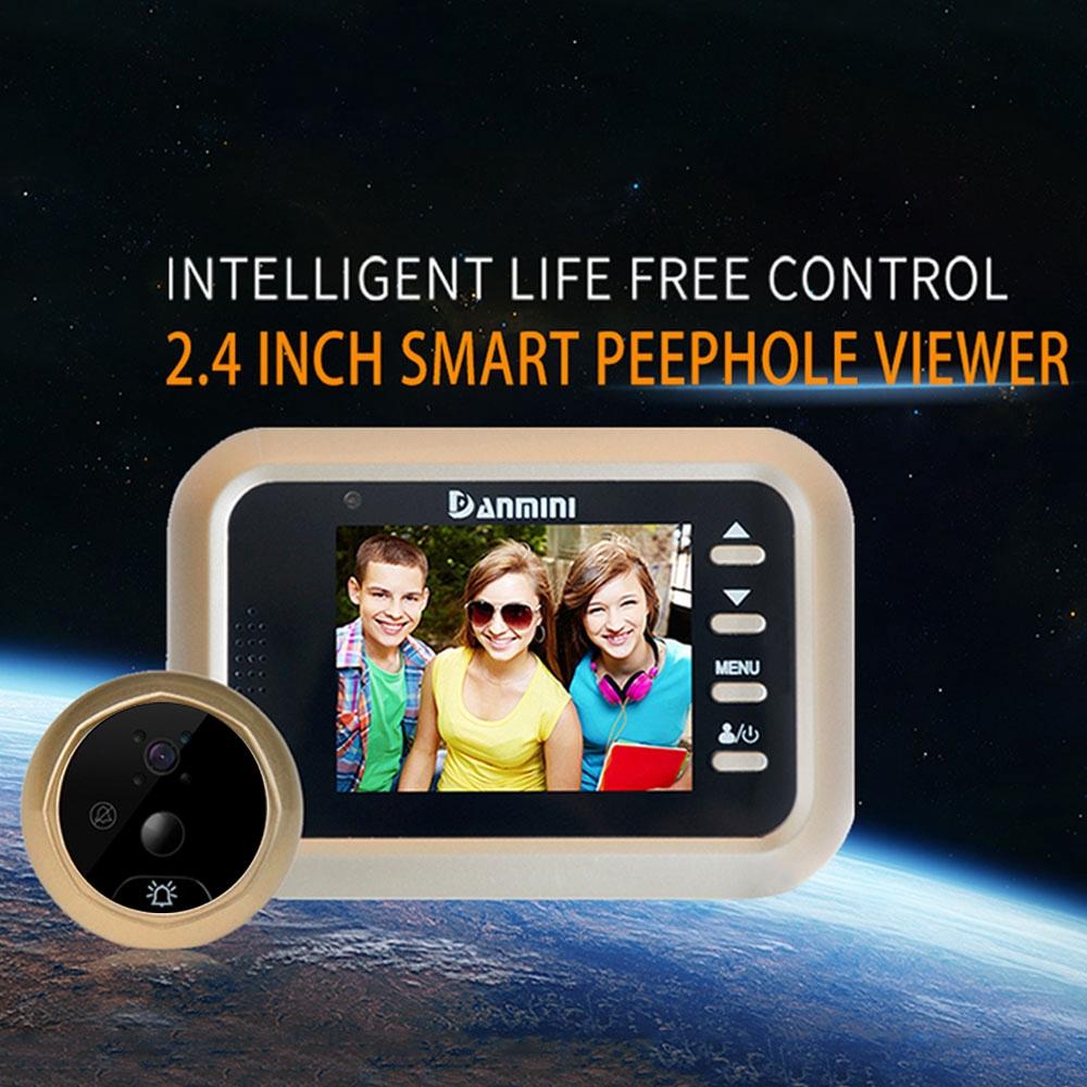 2.4 Inch Colour Screen 1.0Mp Security Camera With No Disturb Peephole Viewer Gold