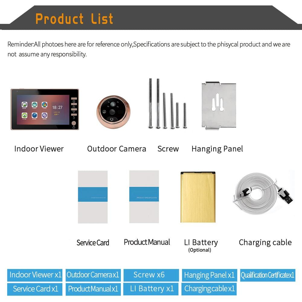 4.5 Inch Screen Security Camera With Night Vision Motion Detection Tf Card Support