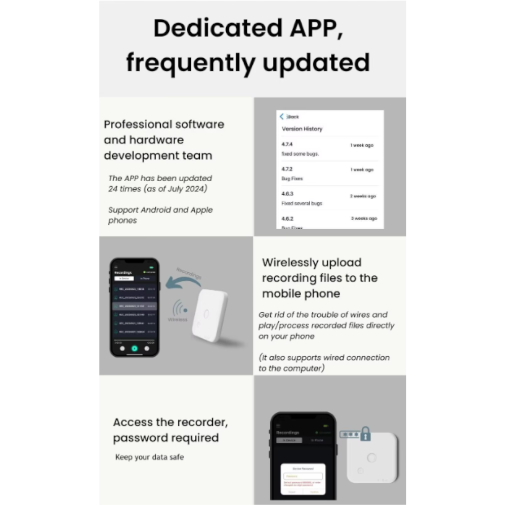Ai Powered Voice Recorder And Call With Speech To Text & Summarization Supports 100 Languages 64Gb Storage