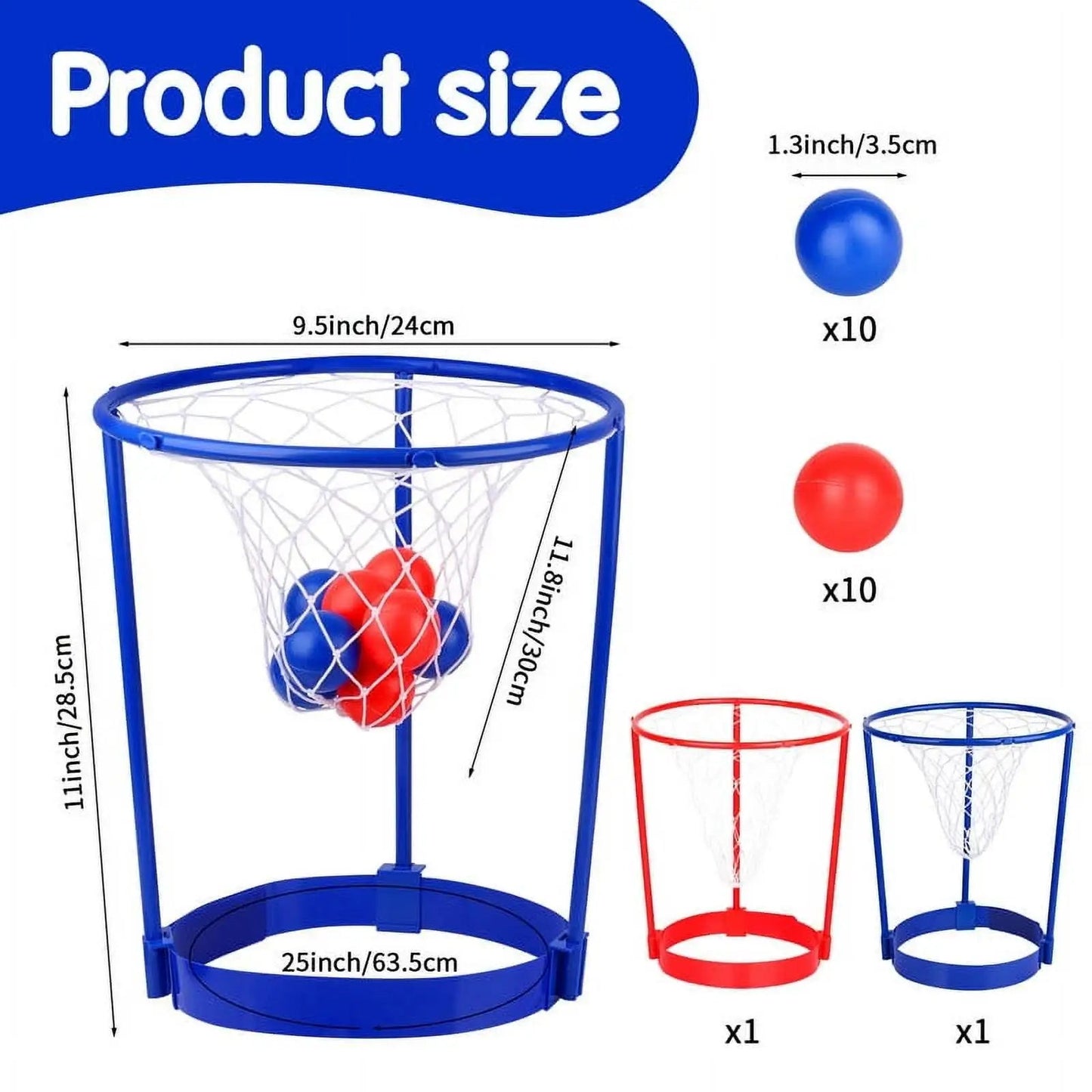2 Pack Head Hoop Basketball Party Game For Kids Adults Adjustable Net Headband With 20 Balls Fun Gift Birthday