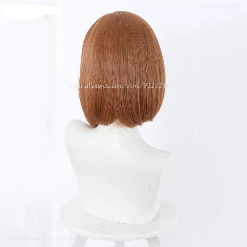 Anime Kugisaki Nobara Cosplay Wig Brown Orange Short Heat Resistant Synthetic Hair