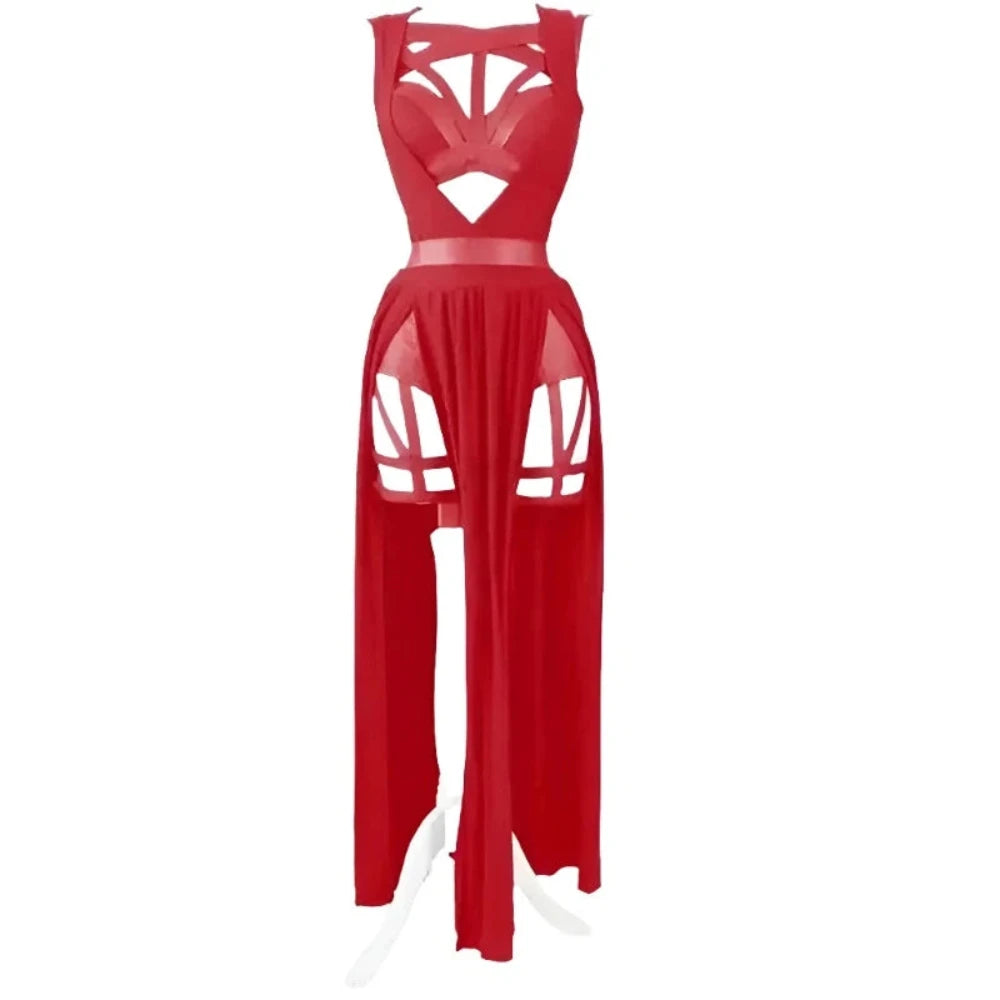 Anime Yor Forger Cosplay Lingerie Nightdress Sleeveless Bandage Vest Dress Mesh Pajamas