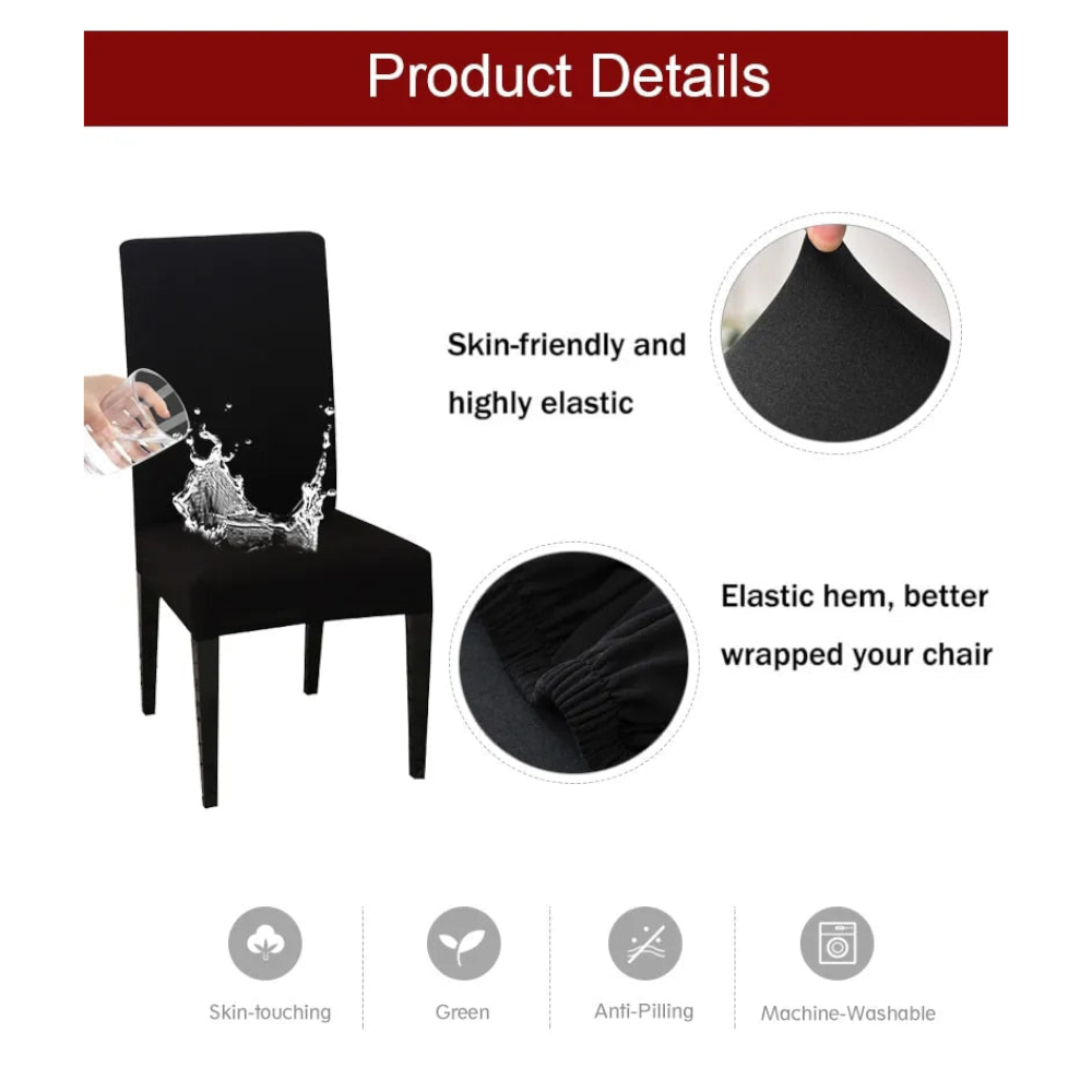 Chair Cover Green Anti Dirt Waterproof Elastic Material For Dining Room Kitchen