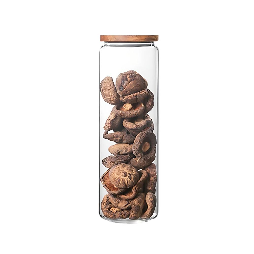 Condiments Container Round Glass Jar With Airtight Lid For Kitchen Storage