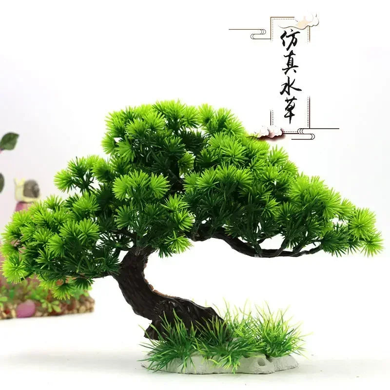 Aquarium Ornaments Simulation Plants Fish Tank Landscaping Decorations Plastic Water Flowers Trees Rocks Accessories