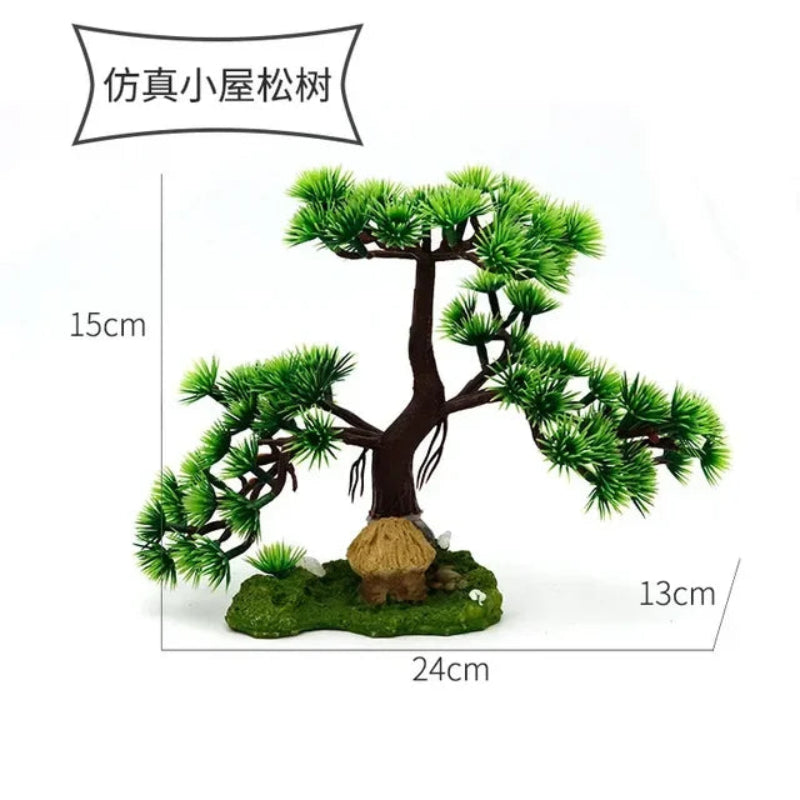 Aquarium Ornaments Simulation Plants Fish Tank Landscaping Decorations Plastic Water Flowers Trees Rocks Accessories