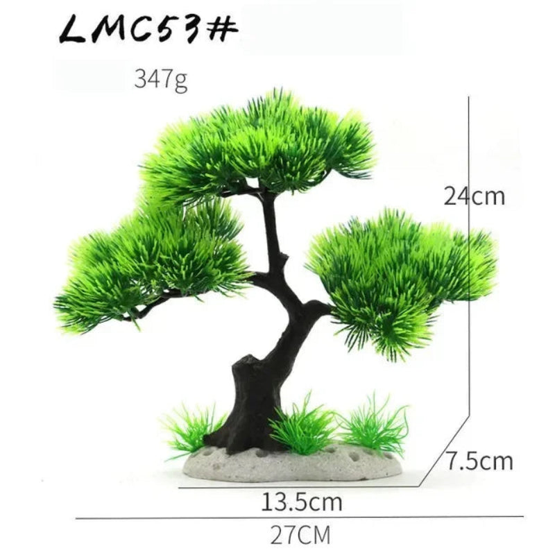 Aquarium Ornaments Simulation Plants Fish Tank Landscaping Decorations Plastic Water Flowers Trees Rocks Accessories