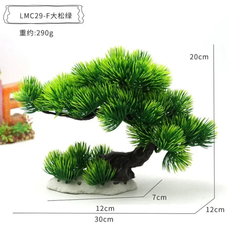 Aquarium Ornaments Simulation Plants Fish Tank Landscaping Decorations Plastic Water Flowers Trees Rocks Accessories
