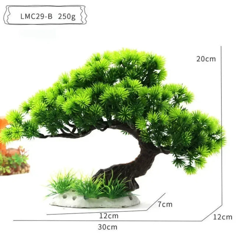 Aquarium Ornaments Simulation Plants Fish Tank Landscaping Decorations Plastic Water Flowers Trees Rocks Accessories