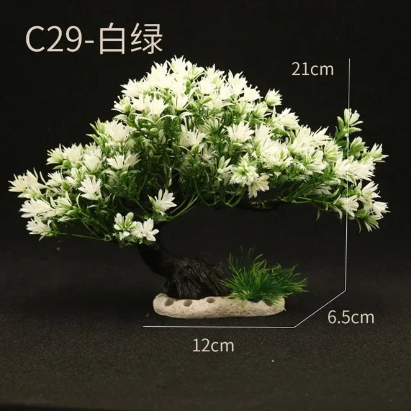 Aquarium Ornaments Simulation Plants Fish Tank Landscaping Decorations Plastic Water Flowers Trees Rocks Accessories
