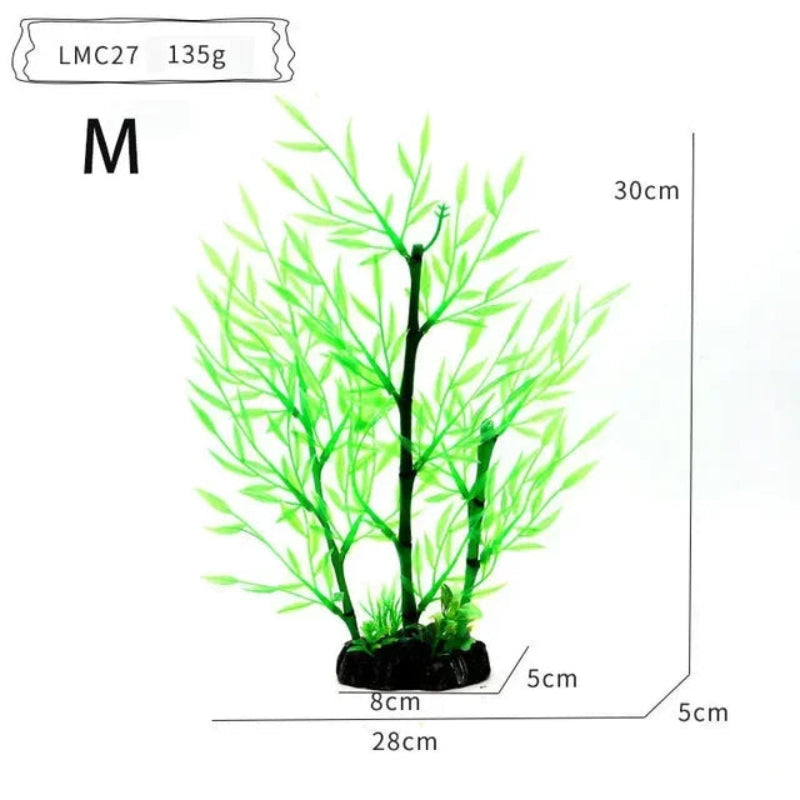 Aquarium Ornaments Simulation Plants Fish Tank Landscaping Decorations Plastic Water Flowers Trees Rocks Accessories
