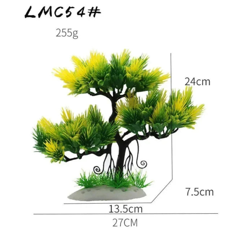Aquarium Ornaments Simulation Plants Fish Tank Landscaping Decorations Plastic Water Flowers Trees Rocks Accessories