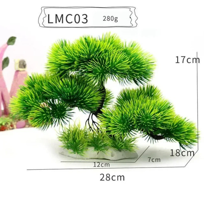 Aquarium Ornaments Simulation Plants Fish Tank Landscaping Decorations Plastic Water Flowers Trees Rocks Accessories