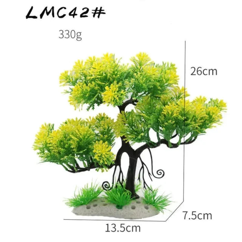 Aquarium Ornaments Simulation Plants Fish Tank Landscaping Decorations Plastic Water Flowers Trees Rocks Accessories