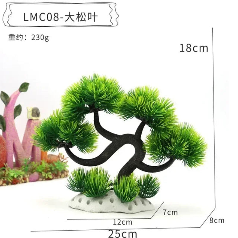 Aquarium Ornaments Simulation Plants Fish Tank Landscaping Decorations Plastic Water Flowers Trees Rocks Accessories