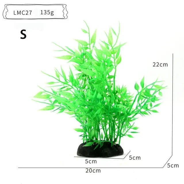 Aquarium Ornaments Simulation Plants Fish Tank Landscaping Decorations Plastic Water Flowers Trees Rocks Accessories