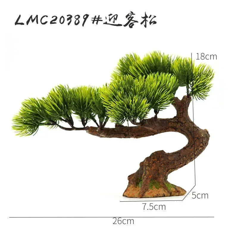 Aquarium Ornaments Simulation Plants Fish Tank Landscaping Decorations Plastic Water Flowers Trees Rocks Accessories