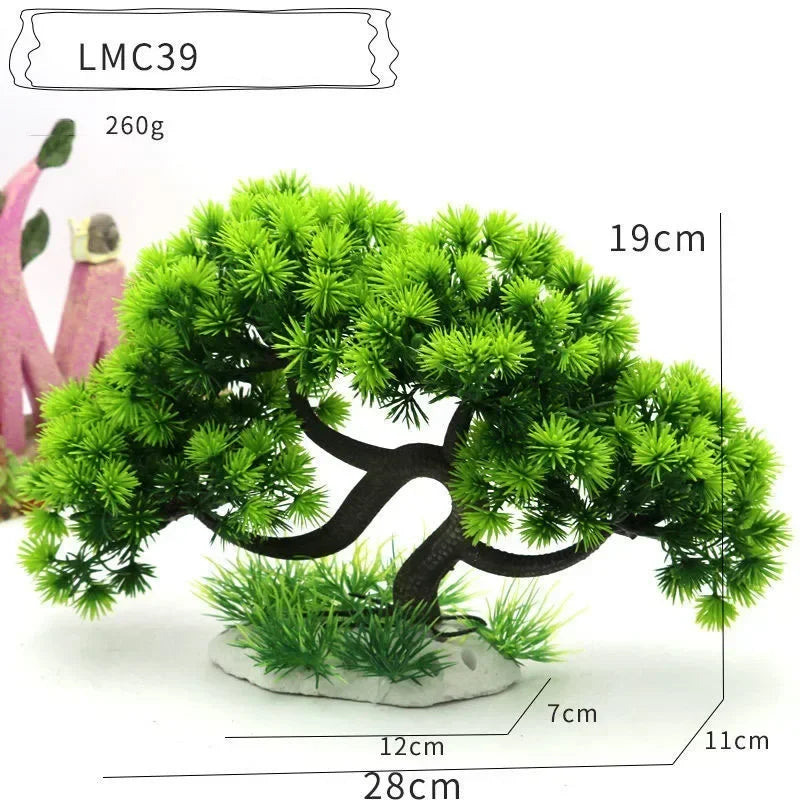 Aquarium Ornaments Simulation Plants Fish Tank Landscaping Decorations Plastic Water Flowers Trees Rocks Accessories