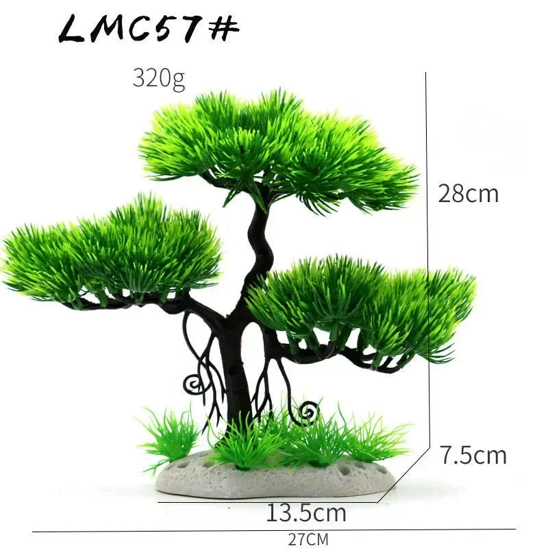 Aquarium Ornaments Simulation Plants Fish Tank Landscaping Decorations Plastic Water Flowers Trees Rocks Accessories