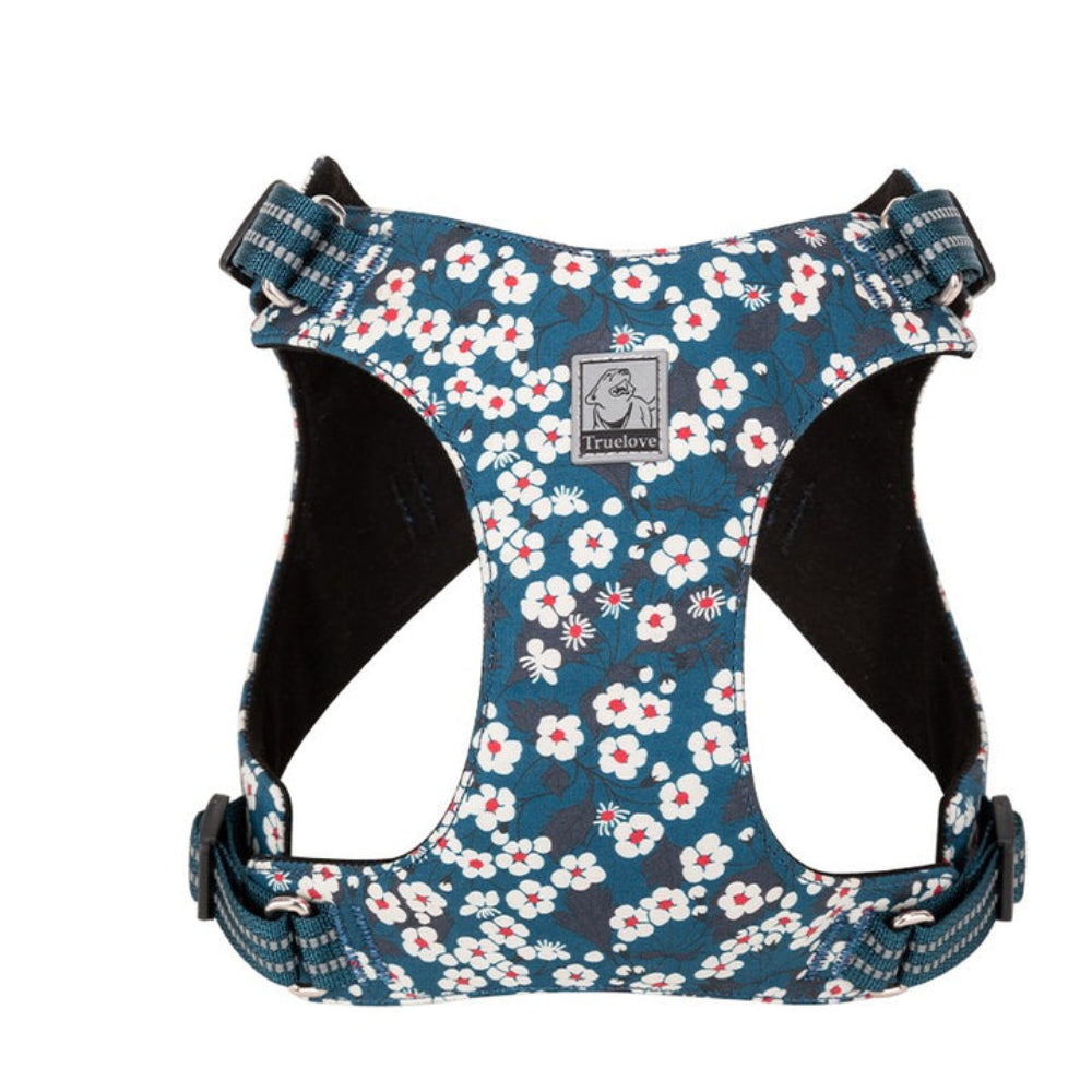True Love Floral Doggy Harness Blue