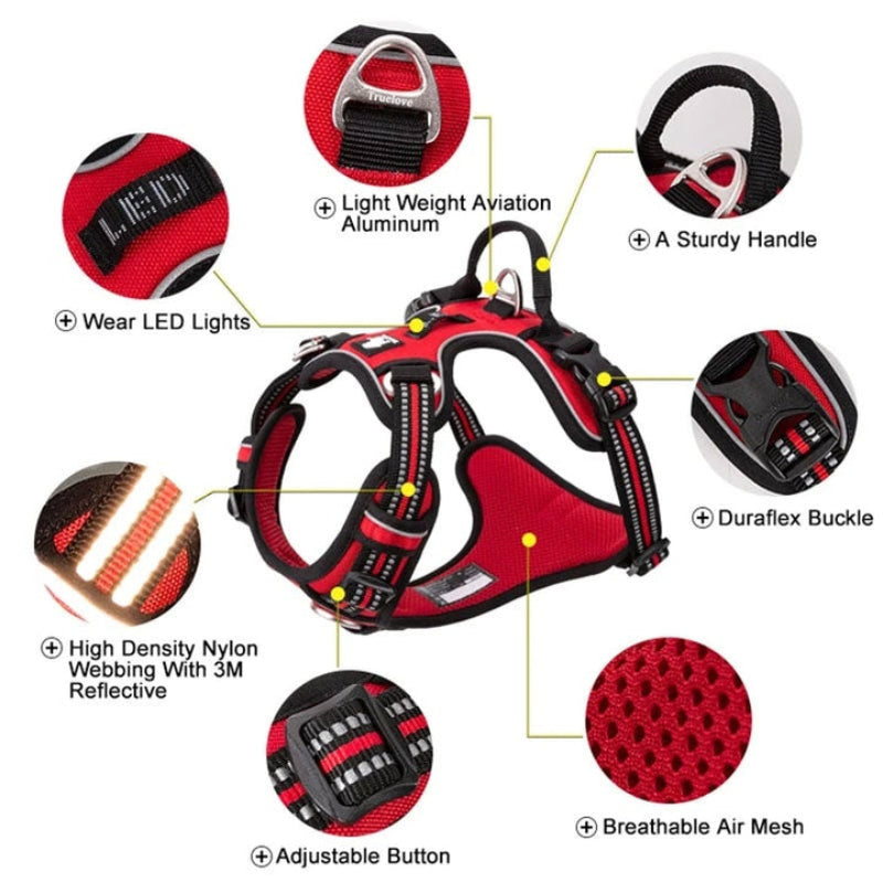 True Love No Pull Explosion Proof Dog Harness Black Xs