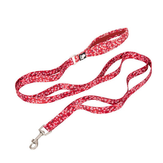 True Love Floral Multi Handle Dog Lead Red S