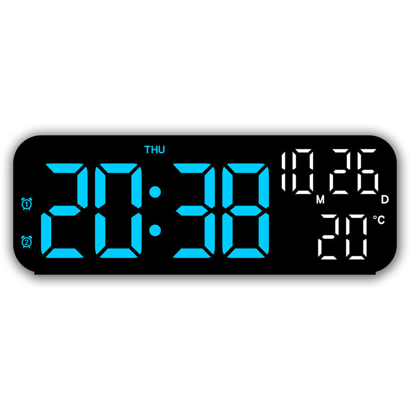 Digital Alarm Clock With Temp Date Week. Night Mode. Voice Controlled. 12/24H Led