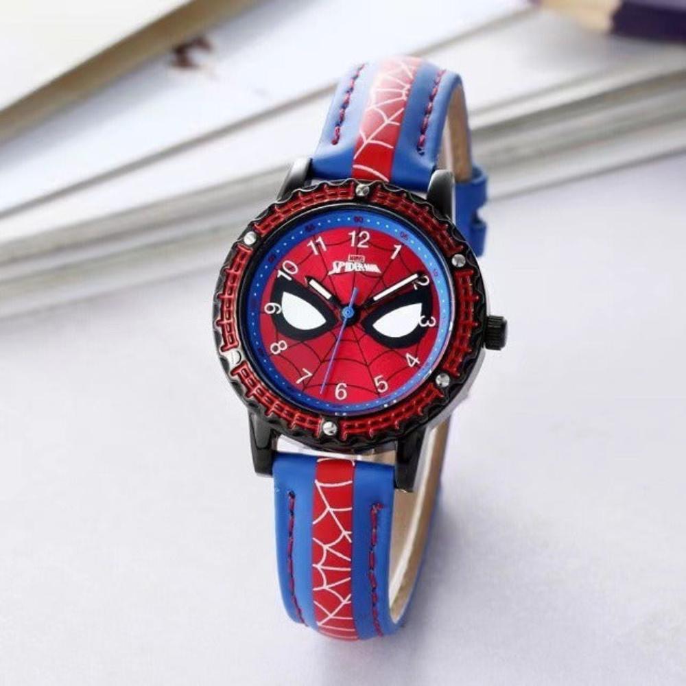 Children Spiderman Quartz Watch Luminous Pointer Boy's Wristwatch