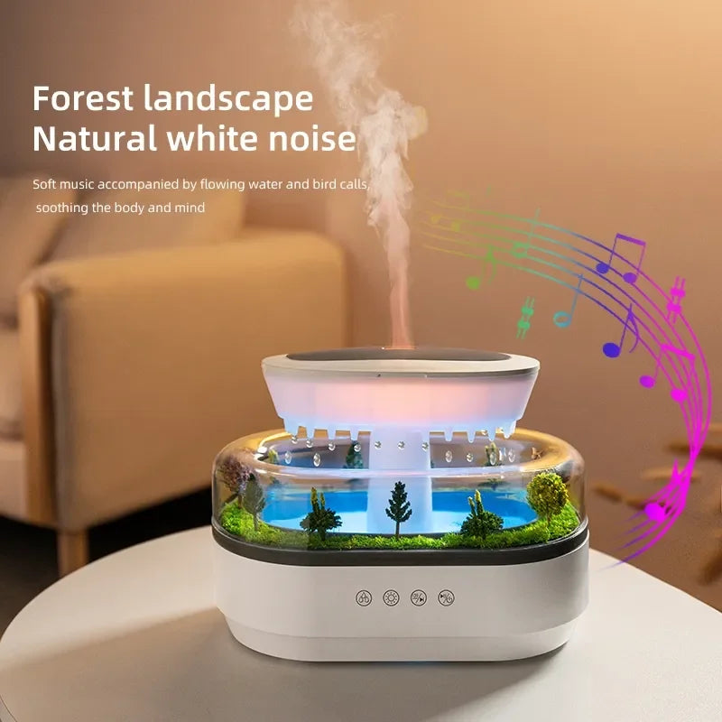 Smart Cool Mist Raindrop Air Humidifier For Garden Landscape Christmas Tree White Noise Oil Aroma Diffuser Portable