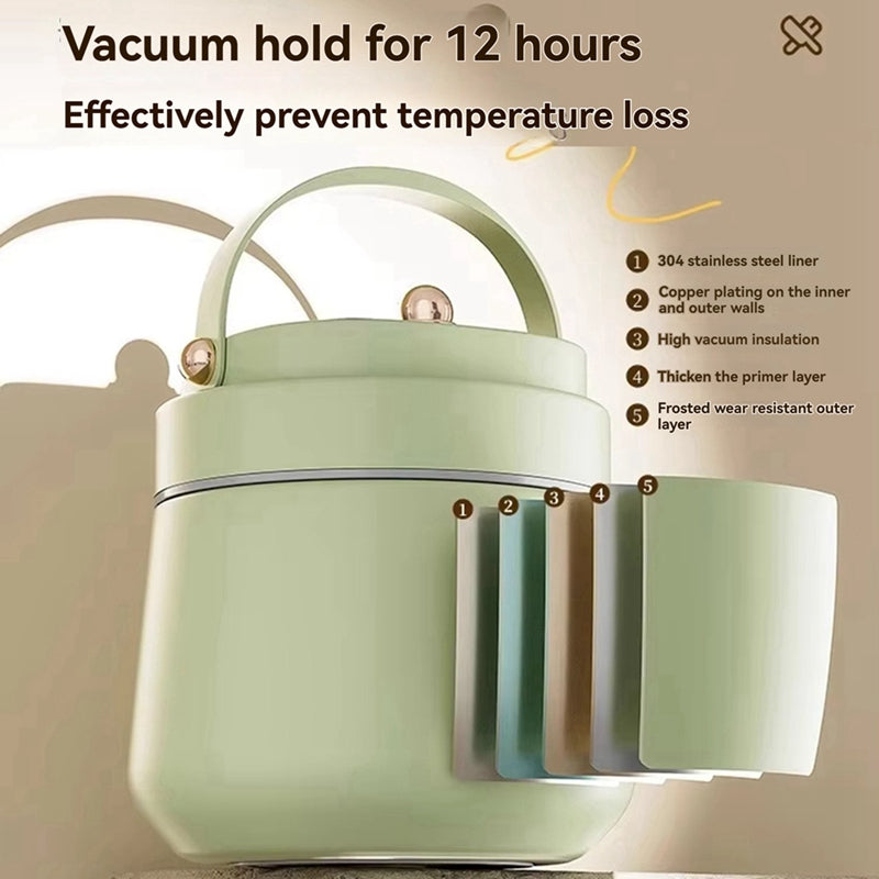 Adults Stainless Steel Insulated Lunch Box With Spoon And Fork Bag Leak Proof Keeps Food Warm
